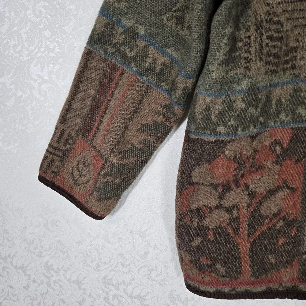 Y2K Sonoma Tapestry Cabin Jacket S Cottagecore Rustic Woodland Barn Coat - Picture 6 of 14